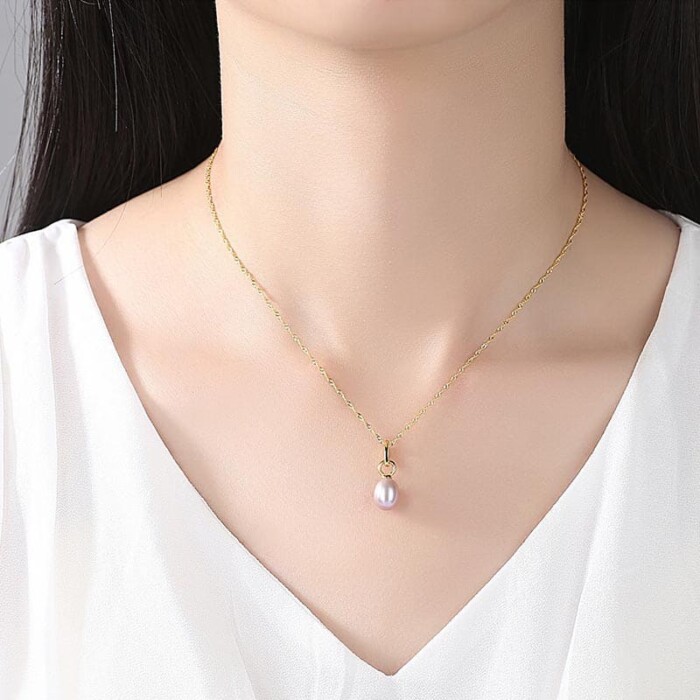 Süßwasser Perlen Kette Minimalistisch