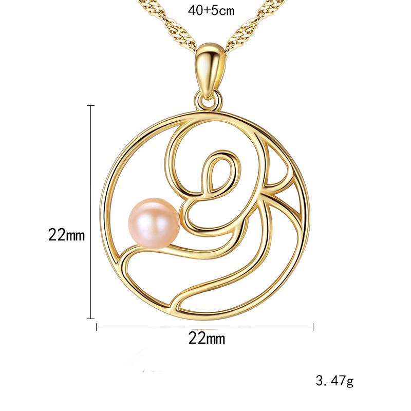 Goldene Kette Runder Perlenanhänger