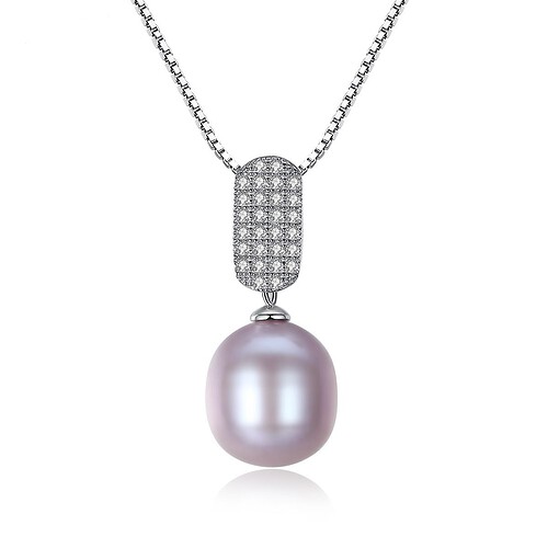 Kette Damen mit Perlen und Zirkonia