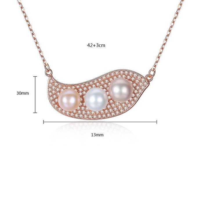 Süßwasserperlen Kette mit Plättchen