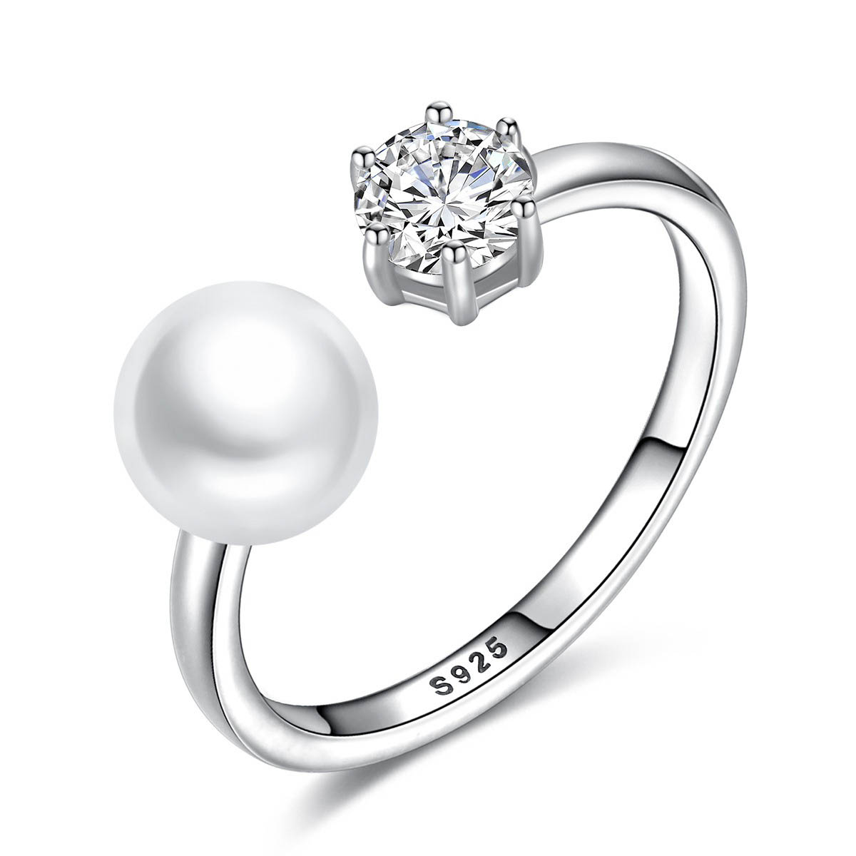 Damen Silber Ring mit Perle