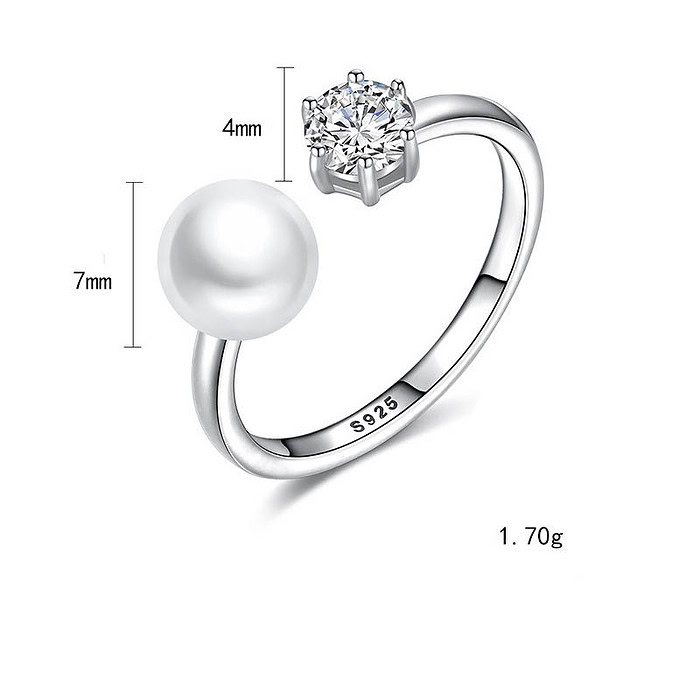 Damen Silber Ring mit Perle