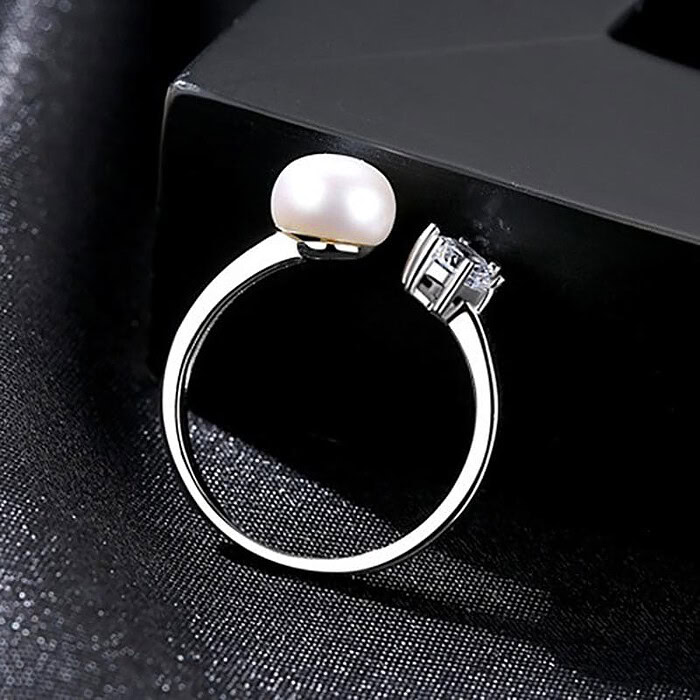 Damen Silber Ring mit Perle
