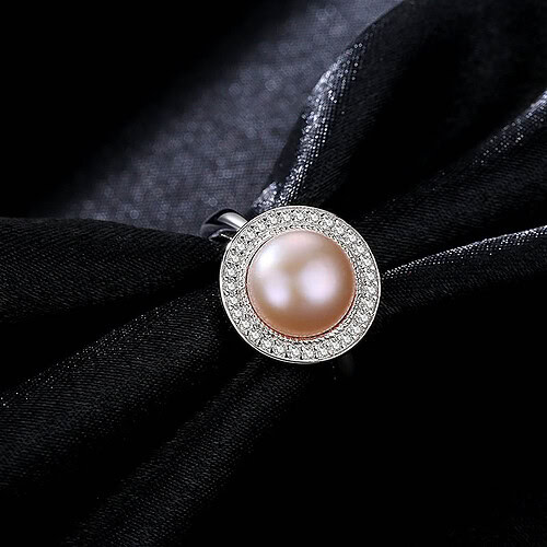 Damen Runden Ring mit Perle