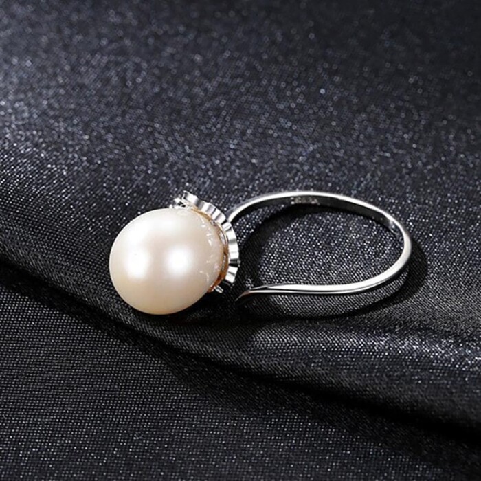 Damen Goldene Ring mit Perle