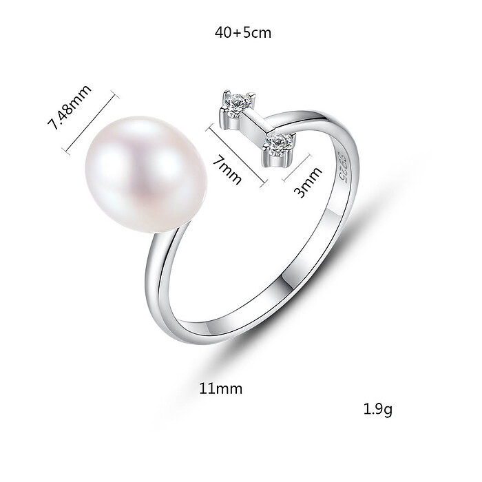 Silber Ring Schlicht mit Perle
