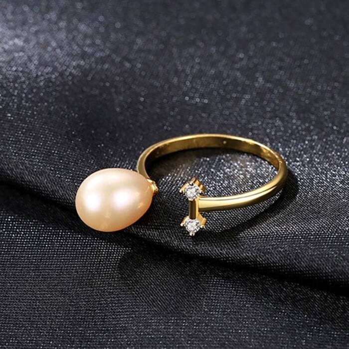 Silber Ring Schlicht mit Perle