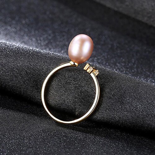 Silber Ring Schlicht mit Perle