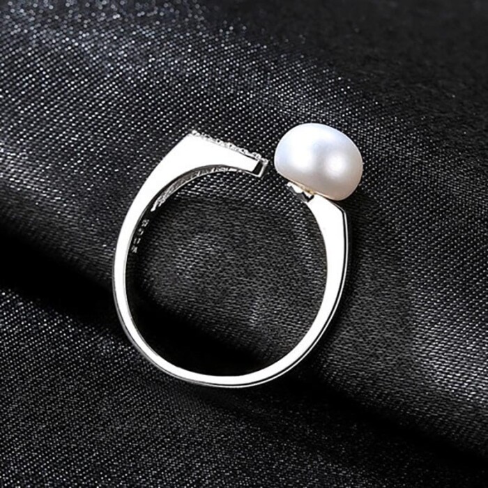 Schlicht Ring Silber mit Perle