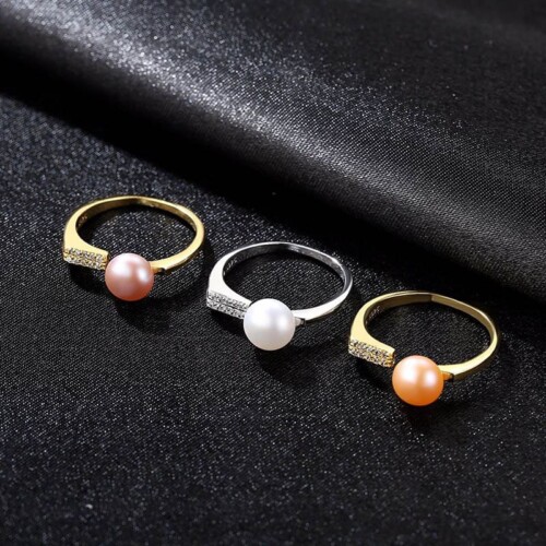 Schlicht Ring Silber mit Perle