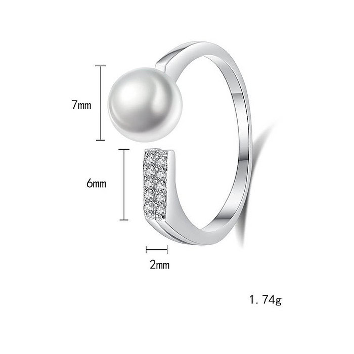 Schlicht Ring Silber mit Perle