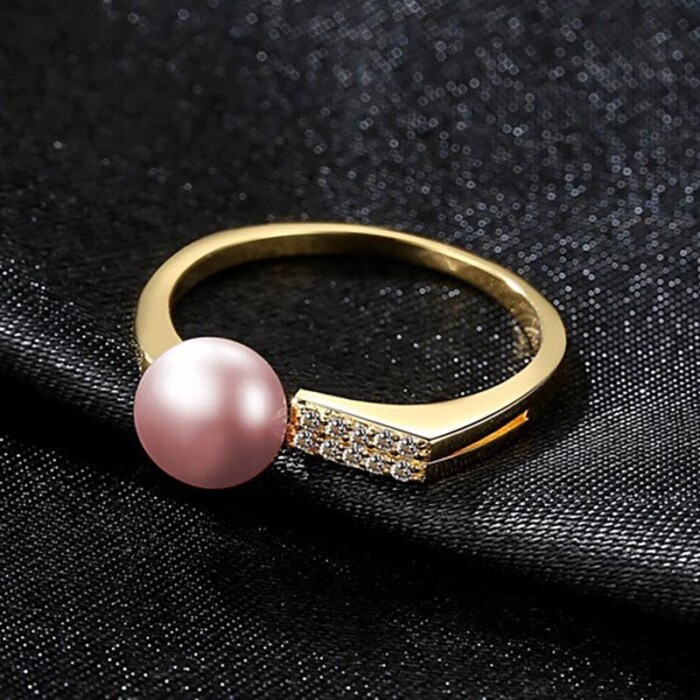 Schlicht Ring Silber mit Perle