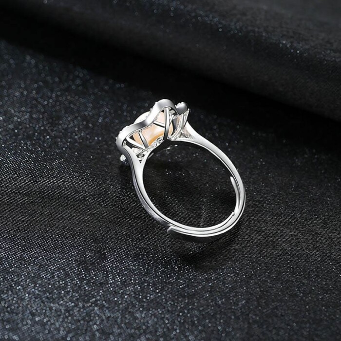 Silber Verstellbare Ring mit Perle