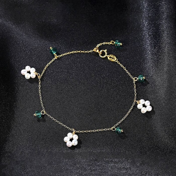 Silber Armband mit Perlen Anhänger