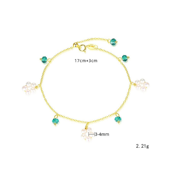 Silber Armband mit Perlen Anhänger