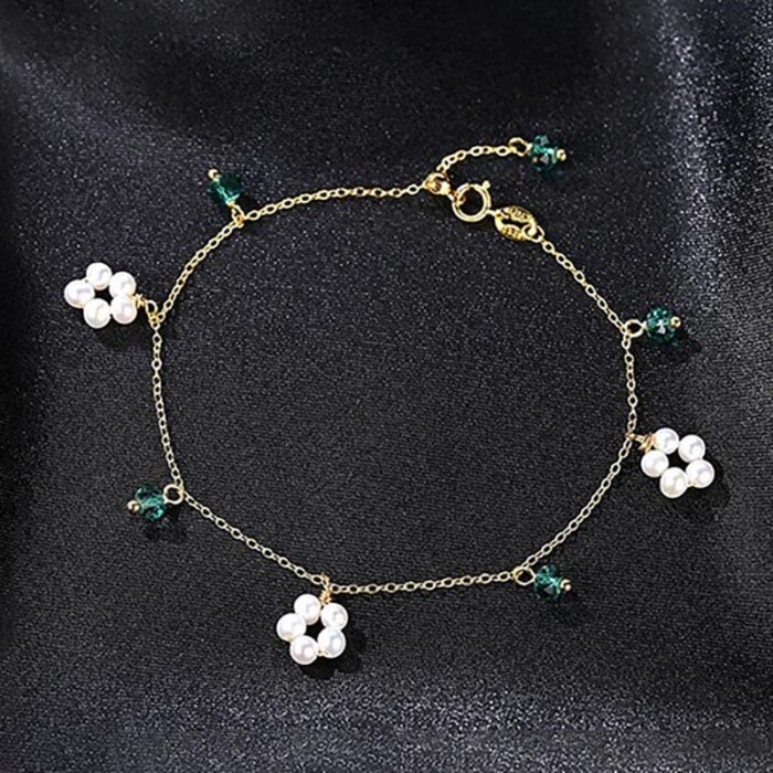 Silber Armband mit Perlen Anhänger