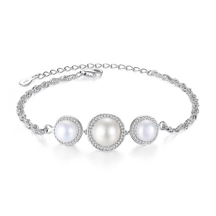 Damen Silber Armband mit Perlen