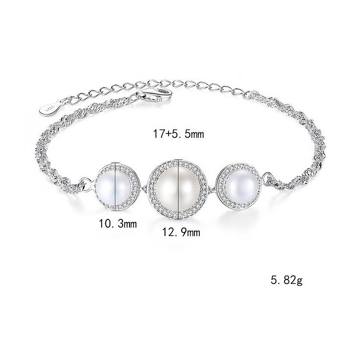 Damen Silber Armband mit Perlen