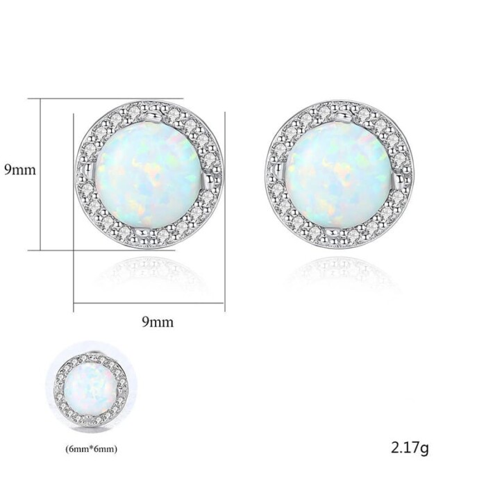 Silber Opal Ohrringe mit Zirkonia