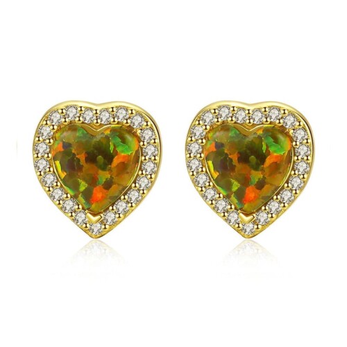 Herz Ohrringe mit Opal