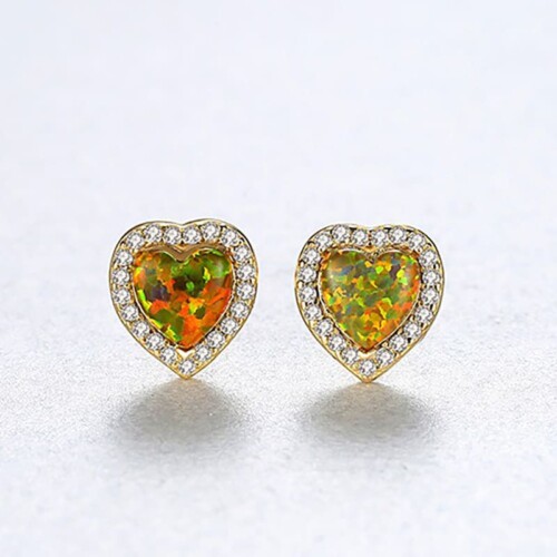 Herz Ohrringe mit Opal