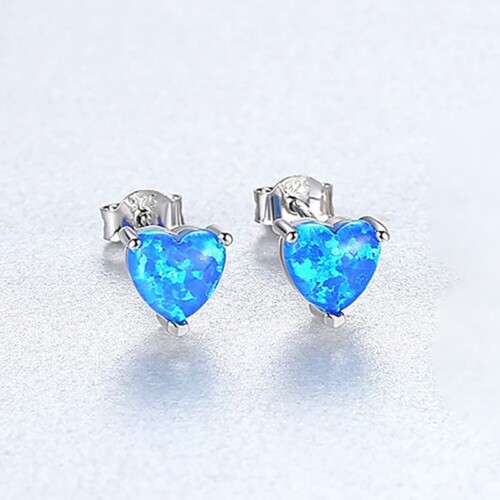Opal Ohrringe Herz für Damen