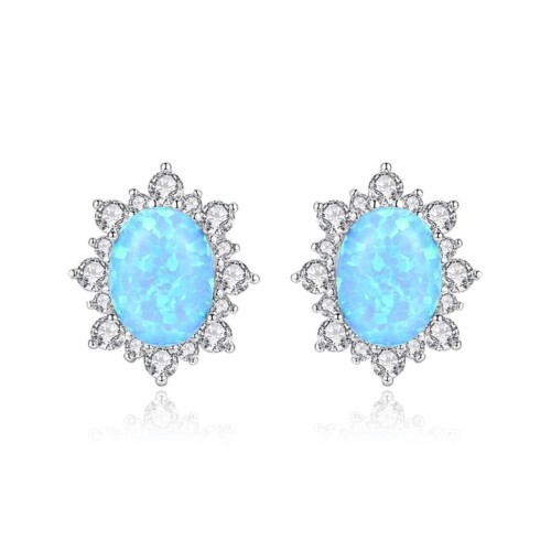 Schneeflocken Ohrringe mit Opal