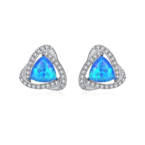 Opal Ohrringe Dreieck aus 925 Silber