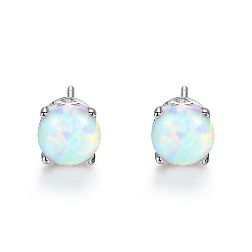 Opal Dezente Ohrringe Stecker Silber