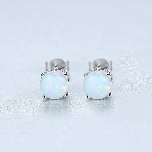 Opal Dezente Ohrringe Stecker Silber