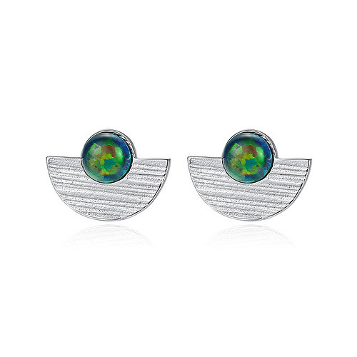 Modeschmuck Opal Ohrringe Stecker Silber