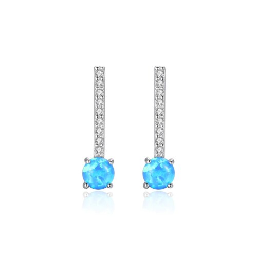 Ohrringe Stecker mit zirkonia und Opal