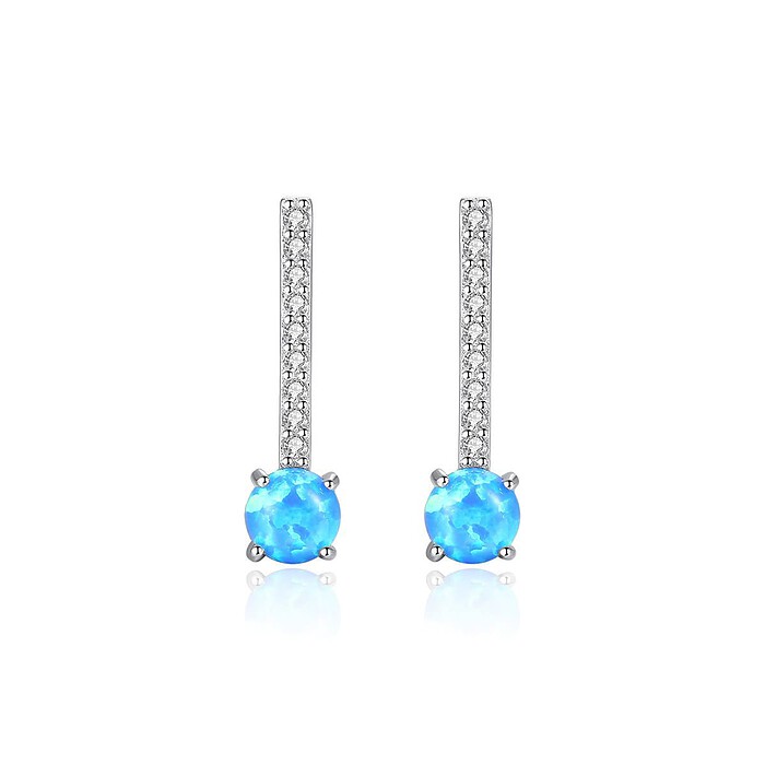Ohrringe Stecker mit zirkonia und Opal