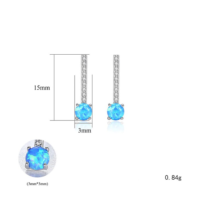 Ohrringe Stecker mit zirkonia und Opal