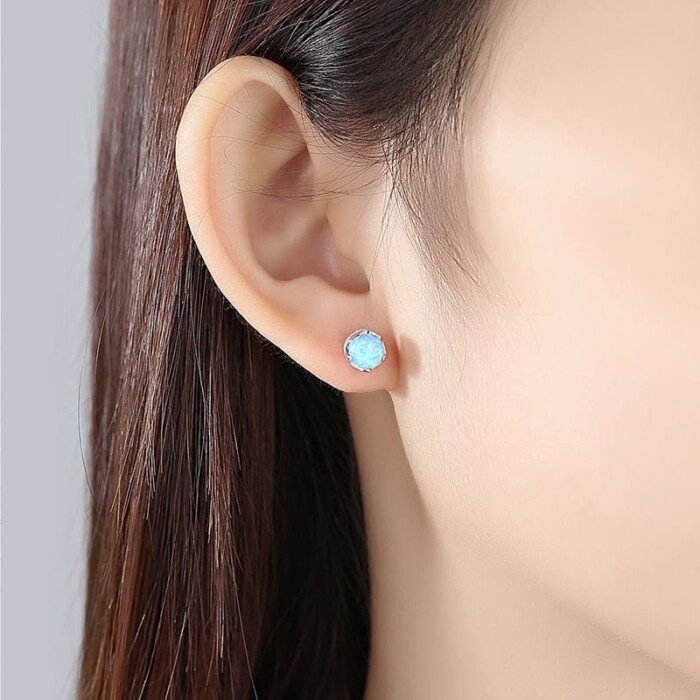 Silber Ohrringe mit zirkonia und Opal