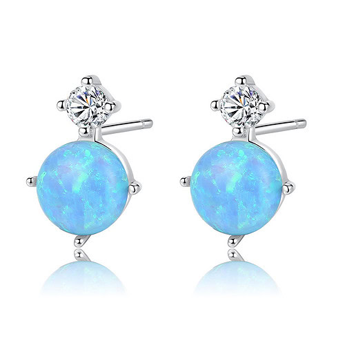 Silber Ohrringe Damen mit Opal