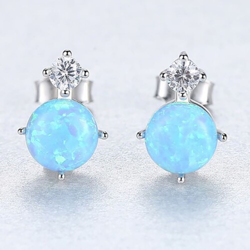 Silber Ohrringe Damen mit Opal