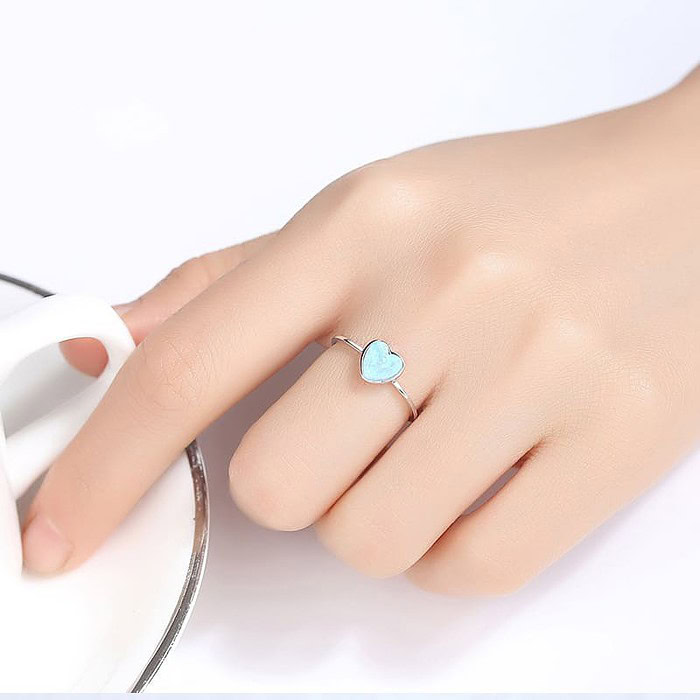 Herz Solitär Ring mit Opal