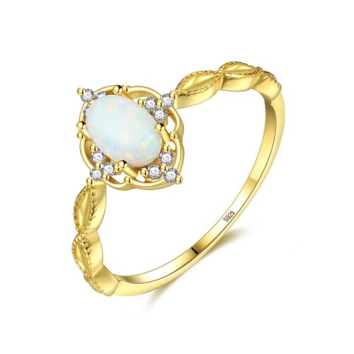 Goldener Ring mit Opal