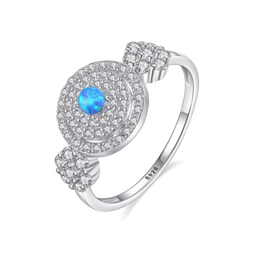 Ring Frau mit Opal und Zirkonia