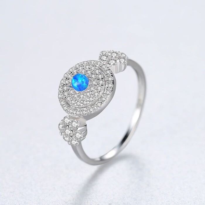 Ring Frau mit Opal und Zirkonia