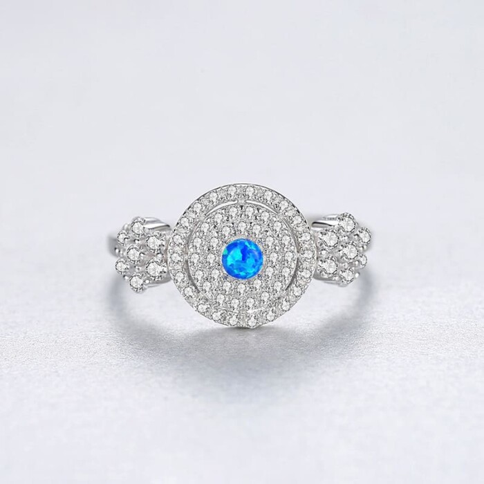 Ring Frau mit Opal und Zirkonia