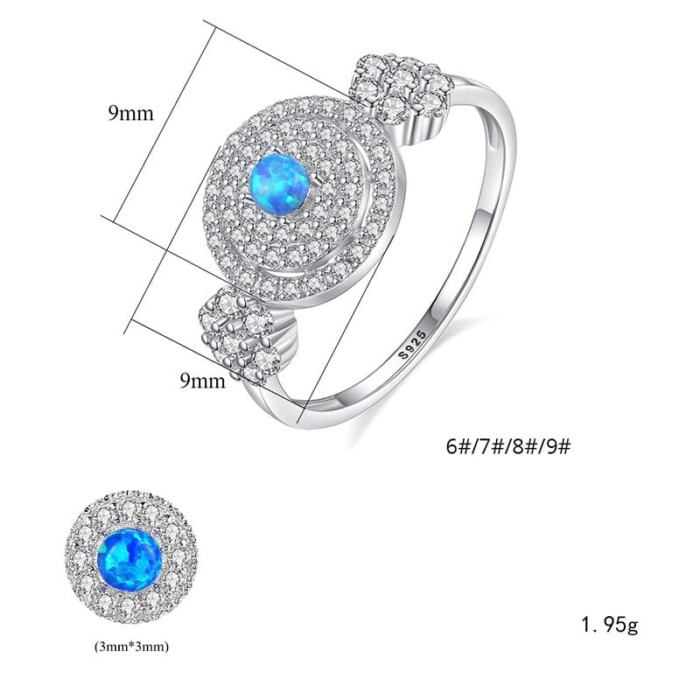 Ring Frau mit Opal und Zirkonia