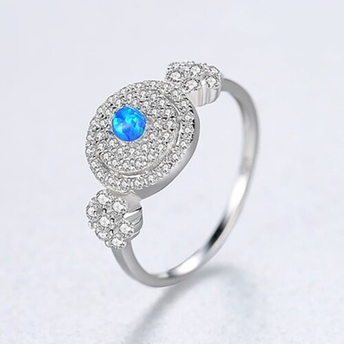Ring Frau mit Opal und Zirkonia