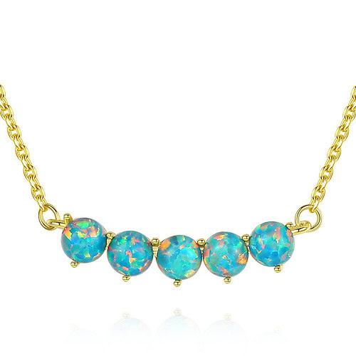 Goldene Kette mit 5 Opal