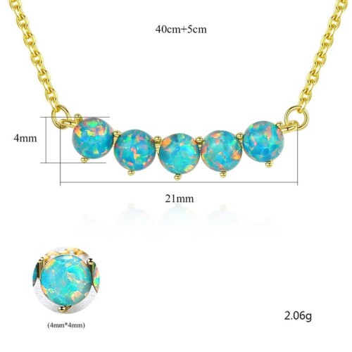 Goldene Kette mit 5 Opal