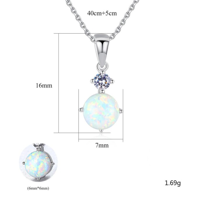 Silber Kette mit Opal Anhänger