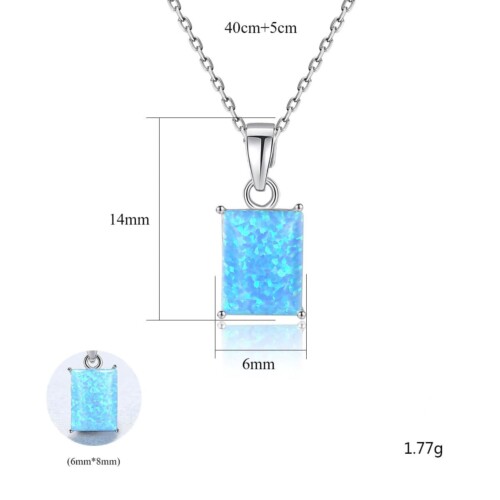 Kette mit Rechteckigem Opal Anhänger