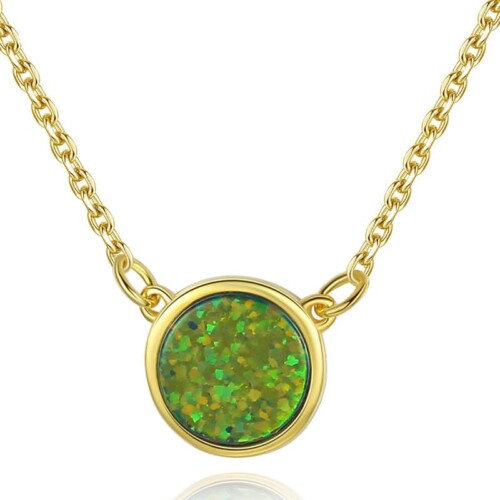 Modeschmuck Kette mit Opal Anhänger