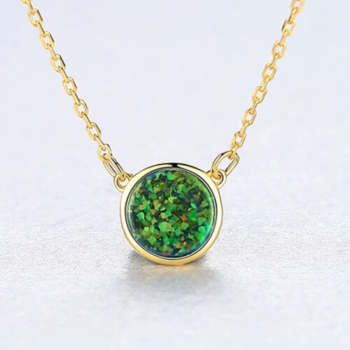 Modeschmuck Kette mit Opal Anhänger